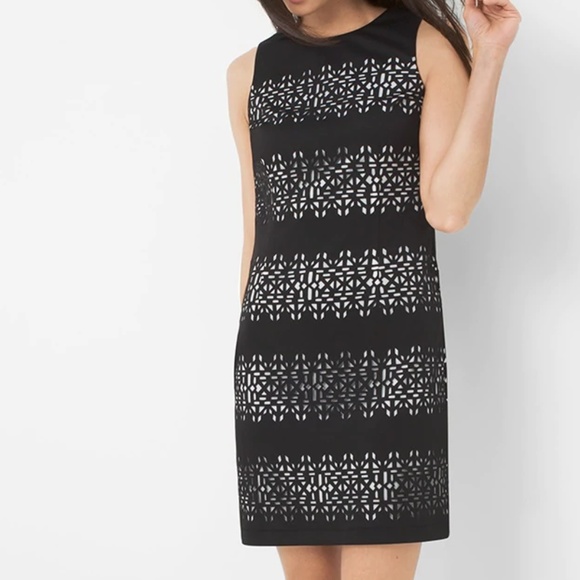 TEXTURED CUTOUT SHEATH DRESS by WHBM - Picture 1 of 6